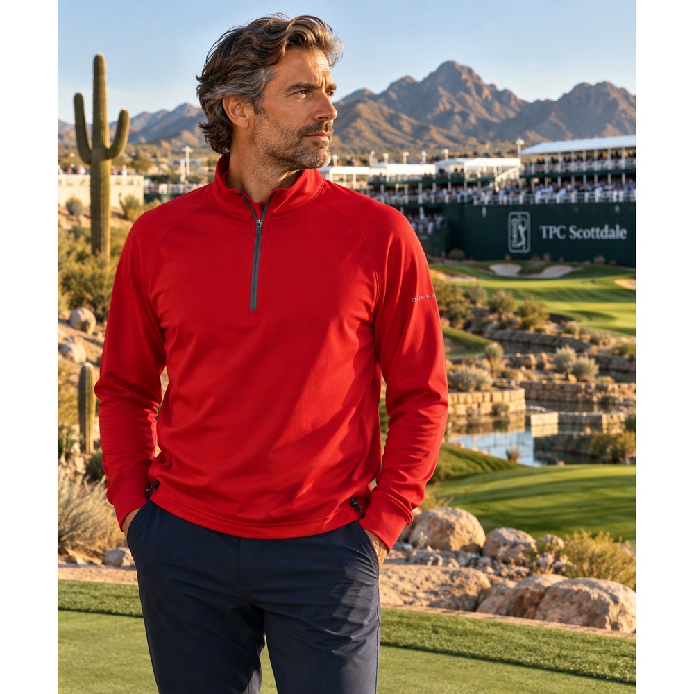 Dunning Golf Milbrook Mens L Golf 1/4 Zip Pullover Victory Red Performance